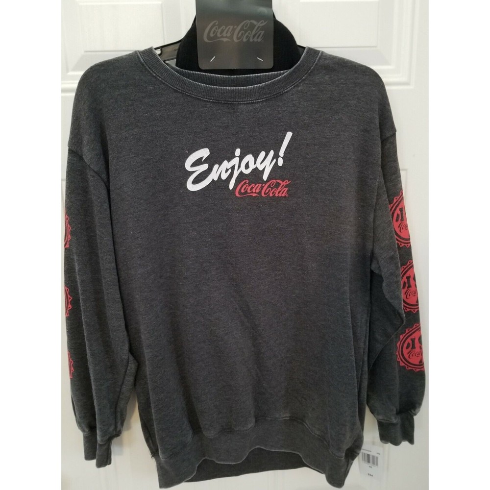 Coca-Cola Womens Sweatshirt With Black Beanie NEW Gray Red Size …
